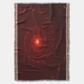 炎のような赤い輝きの渦巻きグラデーション スローブランケット (正面縦)