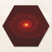 炎のような赤い輝きの渦巻きグラデーション ペーパーコースター (正面)
