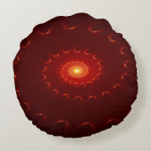 炎のような赤い輝きの渦巻きグラデーション ラウンドクッション (裏面)