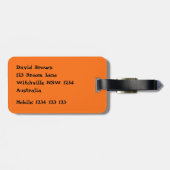 炎のような青い目を持つ怖いハロウィーンカボチャ顔 ラゲッジタグ (裏面横)