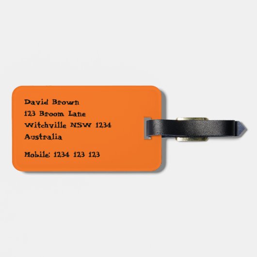 炎のような青い目を持つ怖いハロウィーンカボチャ顔 ラゲッジタグ (裏面横)