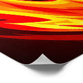 炎のような黒馬のイラストレーションと目白熱［赤熱］光を放つ ポスター (角)