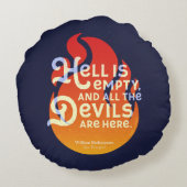 炎のウィリアム・シェイクスピア地獄は空 ラウンドクッション (裏面)