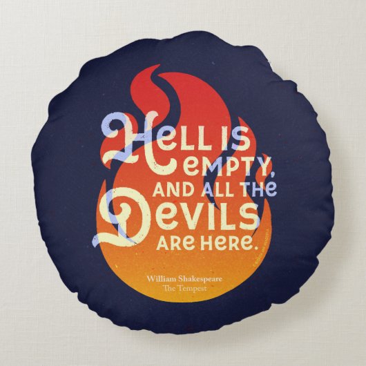 炎のウィリアム・シェイクスピア地獄は空 ラウンドクッション (裏面)