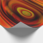 炎のオレンジと黄色のパタ渦巻形のーン ラッピングペーパー (角)