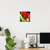 炎のオレンジ色のデイリリー花をクローズアップ ポスター (ホームオフィス)