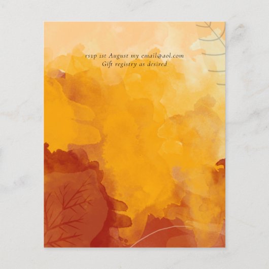 炎のオレンジ色の水色抽象芸術サンセット結婚ズ (裏面)