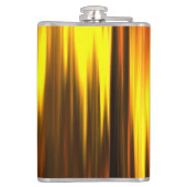 炎のオレンジ色の黄色の黒モノグラムのギフト男性へ フラスク (裏面)