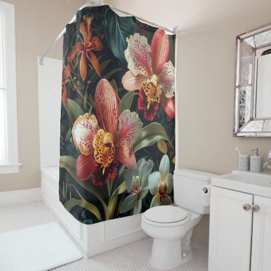 炎のオーキッドスペクトラムウォーター色 シャワーカーテン (インサイチュ)