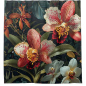 炎のオーキッドスペクトラムウォーター色 シャワーカーテン (正面)