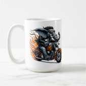 炎のオートバイの象 コーヒーマグカップ (左)