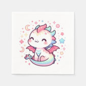 炎のカスタムパステルドラゴンベビーシャワー スタンダードカクテルナプキン (正面)