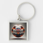 炎のクロアチアのサッカーボール キーホルダー (正面)