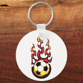 炎のサッカーボール 熱い炎 スポーツ キーホルダー