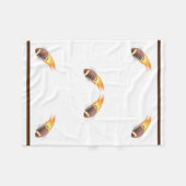 炎のサッカー – フリースブランケット (正面(横))