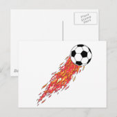 炎のサッカー ボール ポストカード (正面/裏面)