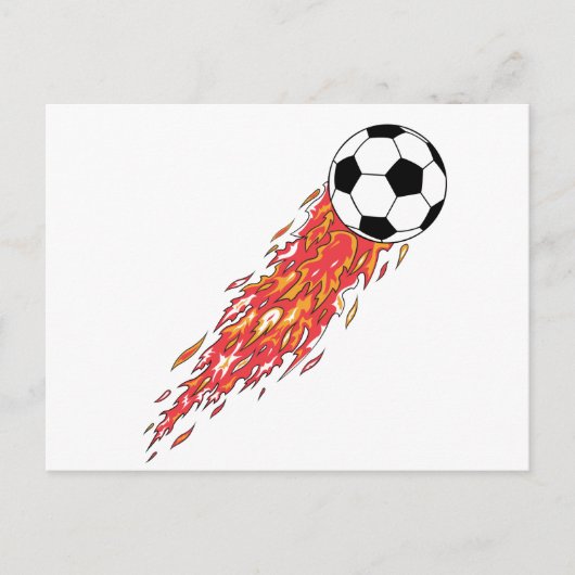 炎のサッカー ボール ポストカード (正面)