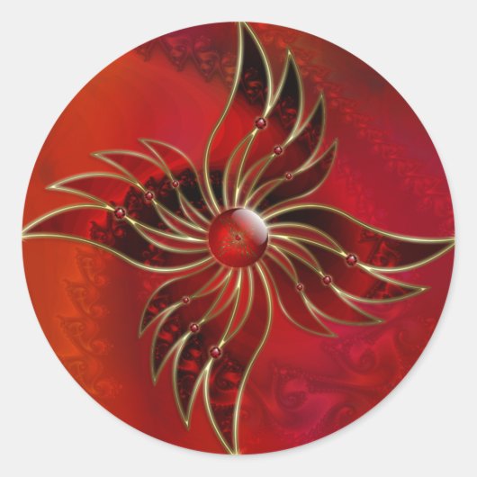 炎のシールとして赤 ラウンドシール (正面)