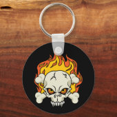 炎のスカルとクロスボーン キーホルダー (正面)