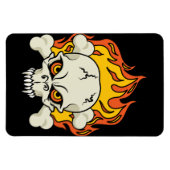 炎のスカルとクロスボーン マグネット (横)