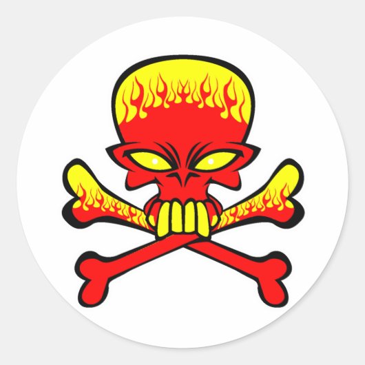 炎のスカルとクロスボーン ラウンドシール (正面)