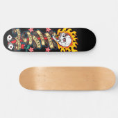 炎のスカル感じの恐怖 スケートボード (横)