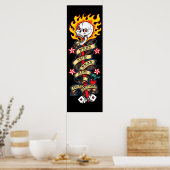 炎のスカル感じザ・ビアー ポスター (キッチン)