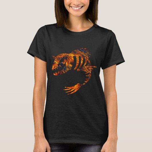 炎のスケルトンフィッシュ Tシャツ (正面)