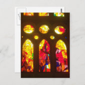 炎のステンドグラスの窓 ポストカード (正面/裏面)