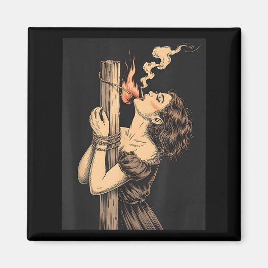 炎のタバコが発生するサタンデビル地獄の魔女 マグネット (正面)