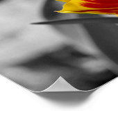 炎のチューリップフラワーペアの部分色 ポスター (角)