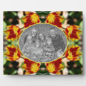 炎のチューリップ花自分の写真を作成 フォトプラーク (正面)