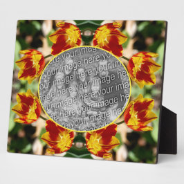 炎のチューリップ花自分の写真を作成 フォトプラーク