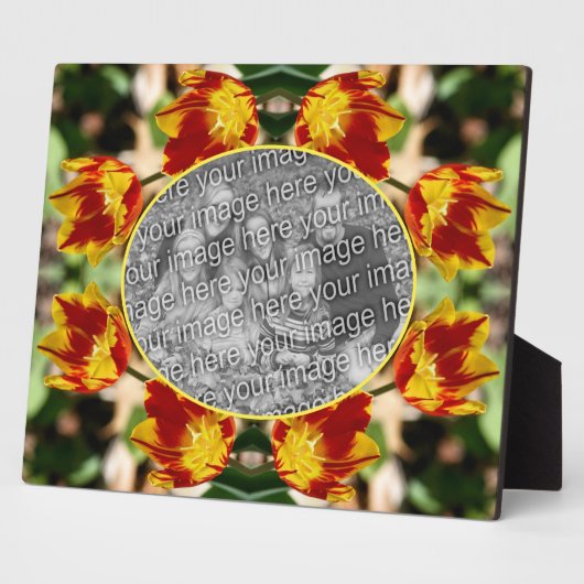 炎のチューリップ花自分の写真を作成 フォトプラーク (側面)