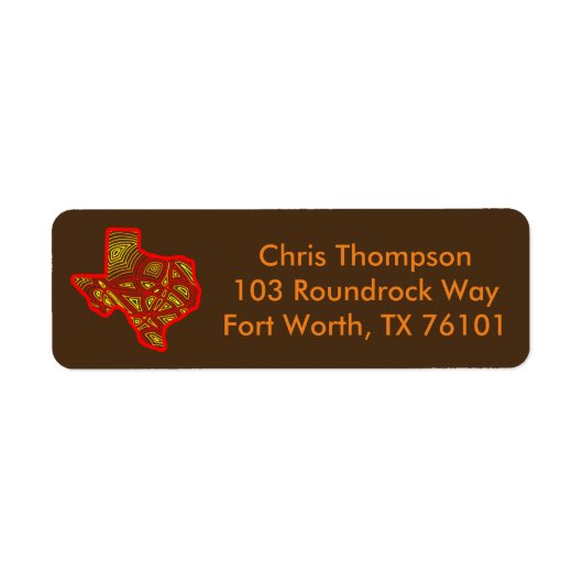 炎のテキサス州 ラベル (正面)