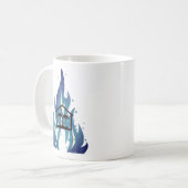 炎のデザインのマグカップ コーヒーマグカップ (正面左)