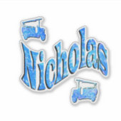 炎のトラックとNicholasの名前 シール (正面)