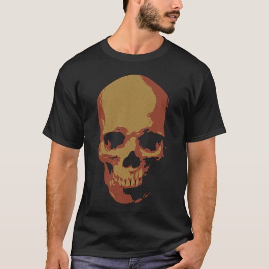 炎のドクロ：ダークゴシックアート Tシャツ (正面)