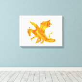 炎のドラゴンの様式化された画像 キャンバスプリント (インサイチュ (ウッドフロア))