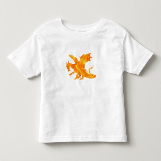 炎のドラゴンの様式化された画像 トドラーTシャツ (正面)