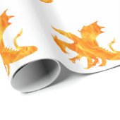 炎のドラゴンの様式化された画像 ラッピングペーパー (ロールコーナー)