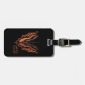 炎のドラゴンの背後に剣 ラゲッジタグ (正面横)