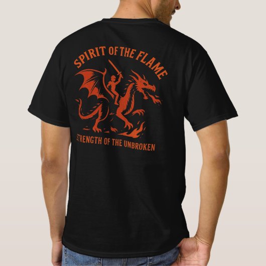 炎のドラゴンライダーの精神 Tシャツ (裏面)