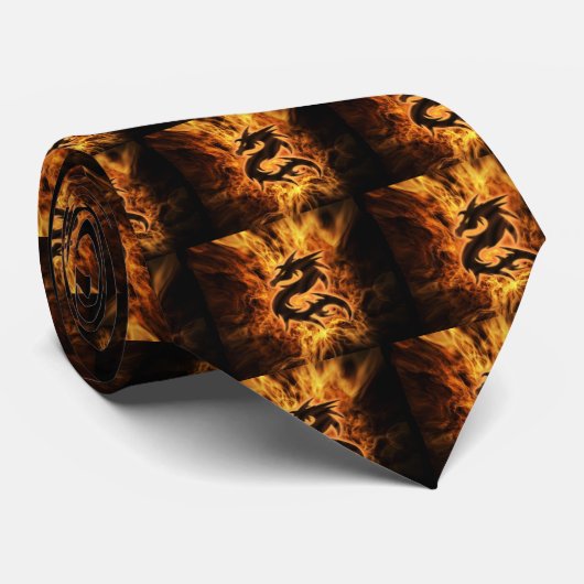 炎のドラゴン ネクタイ (ロール)