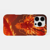 炎のドラゴン | 神話の炎のドラゴン ファンタジー iPhoneケース (裏面横)