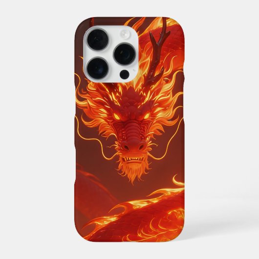 炎のドラゴン | 神話の炎のドラゴン ファンタジー iPhoneケース (裏面)