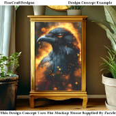 炎のドラマチックな黒いカラスDF3Lデコページ 薄葉紙