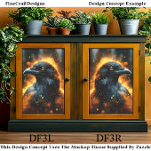 炎のドラマチックな黒いカラスDF3Rデコページ 薄葉紙