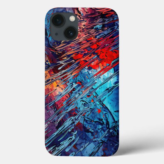 炎のドリフトブルーレッドコンテンポラリー抽象芸術アート Case-Mate iPhoneケース (裏面)
