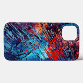 炎のドリフトブルーレッドコンテンポラリー抽象芸術アート Case-Mate iPhoneケース (裏面 (横))
